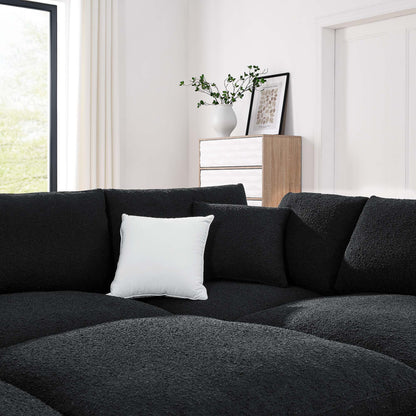 Commix 6-Piece Down Filled Overstuffed Boucle Fabric Sectional Sofa by Furniture for America