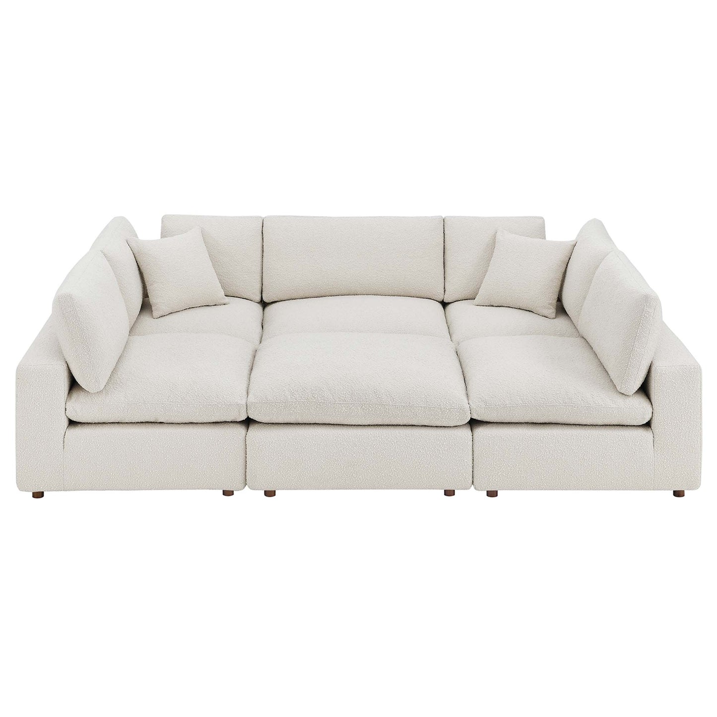 Commix 6-Piece Down Filled Overstuffed Boucle Fabric Sectional Sofa by Furniture for America
