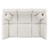 Linden 6-Piece Down Filled Overstuffed Boucle Fabric Sectional Sofa in Ivory