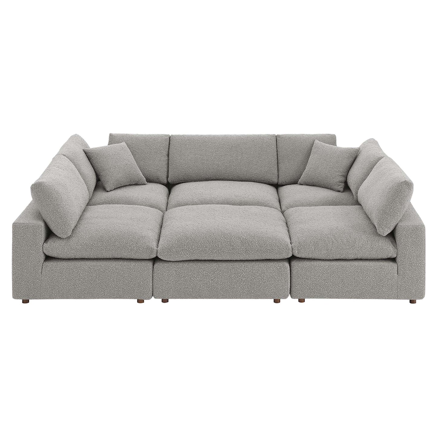Commix 6-Piece Down Filled Overstuffed Boucle Fabric Sectional Sofa by Furniture for America