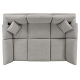 Linden 6-Piece Down Filled Overstuffed Boucle Fabric Sectional Sofa in Light Gray