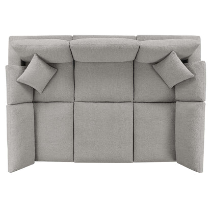 Commix 6-Piece Down Filled Overstuffed Boucle Fabric Sectional Sofa by Furniture for America