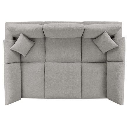 Commix 6-Piece Down Filled Overstuffed Boucle Fabric Sectional Sofa in Light Gray