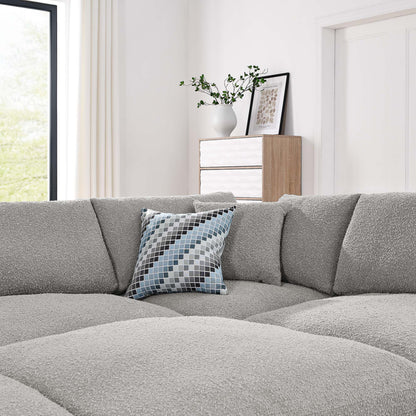 Commix 6-Piece Down Filled Overstuffed Boucle Fabric Sectional Sofa by Furniture for America