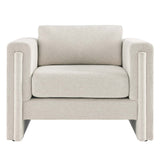 Hjo Fabric Armchair in Ivory