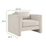 Hjo Fabric Armchair in Ivory