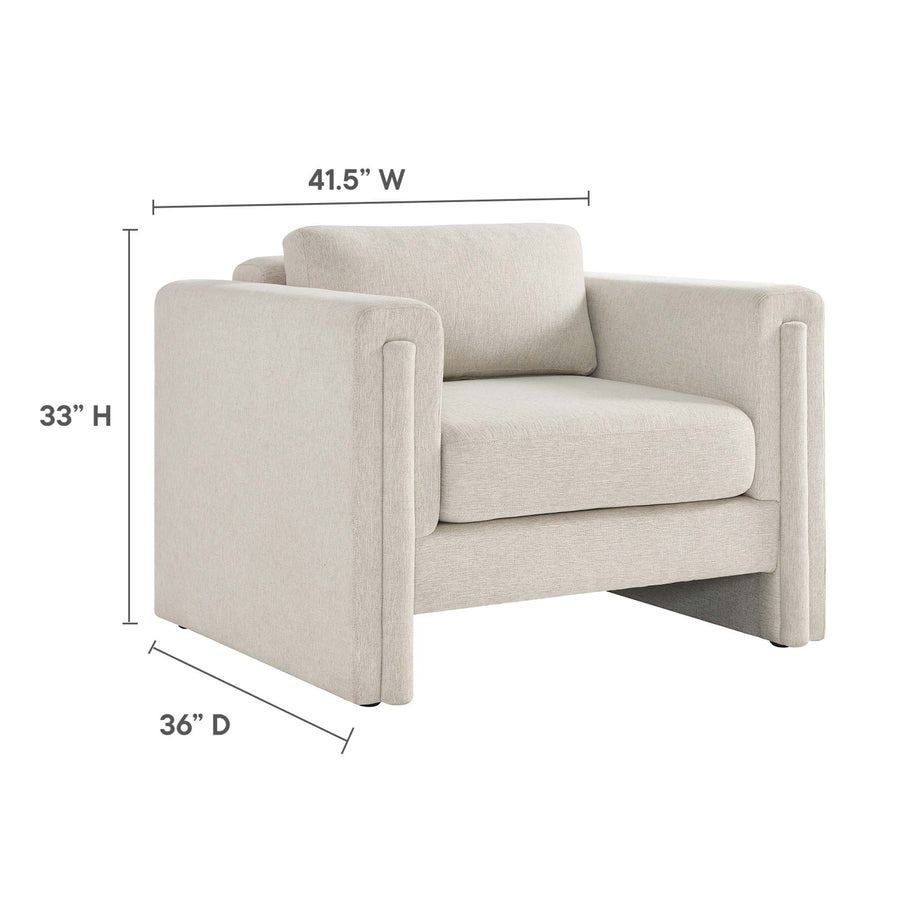Hjo Fabric Armchair in Ivory