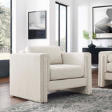 Hjo Fabric Armchair in Ivory