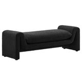 Bloom Boucle Fabric Bench in Black