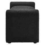 Bloom Boucle Fabric Bench in Black