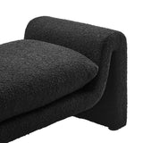 Bloom Boucle Fabric Bench in Black