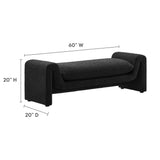 Bloom Boucle Fabric Bench in Black