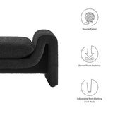 Bloom Boucle Fabric Bench in Black