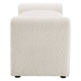 Bloom Boucle Fabric Bench in Ivory