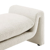 Bloom Boucle Fabric Bench in Ivory