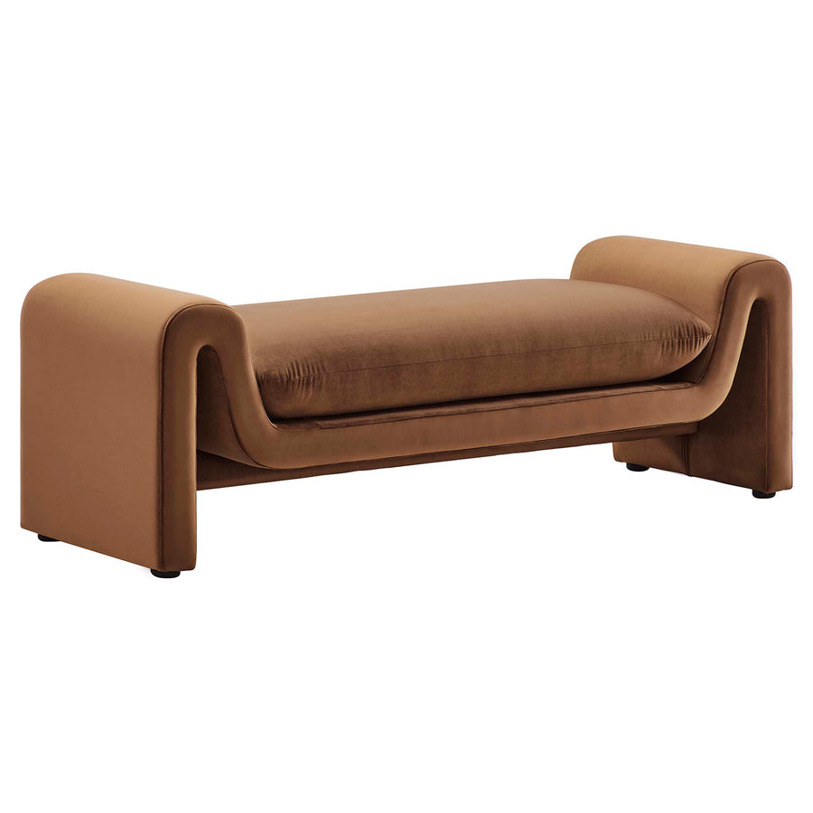 Bloom Performance Velvet Bench in Brown