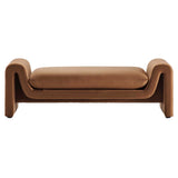 Bloom Performance Velvet Bench in Brown