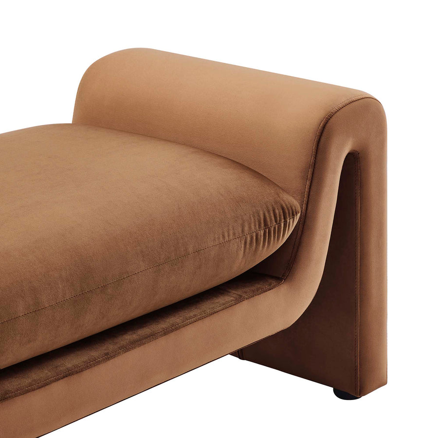 Bloom Performance Velvet Bench in Brown