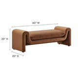 Bloom Performance Velvet Bench in Brown