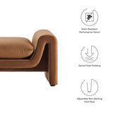 Bloom Performance Velvet Bench in Brown