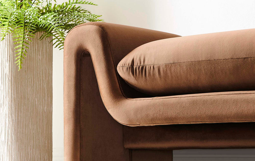 Bloom Performance Velvet Bench in Brown