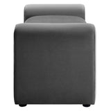 Bloom Performance Velvet Bench in Gray