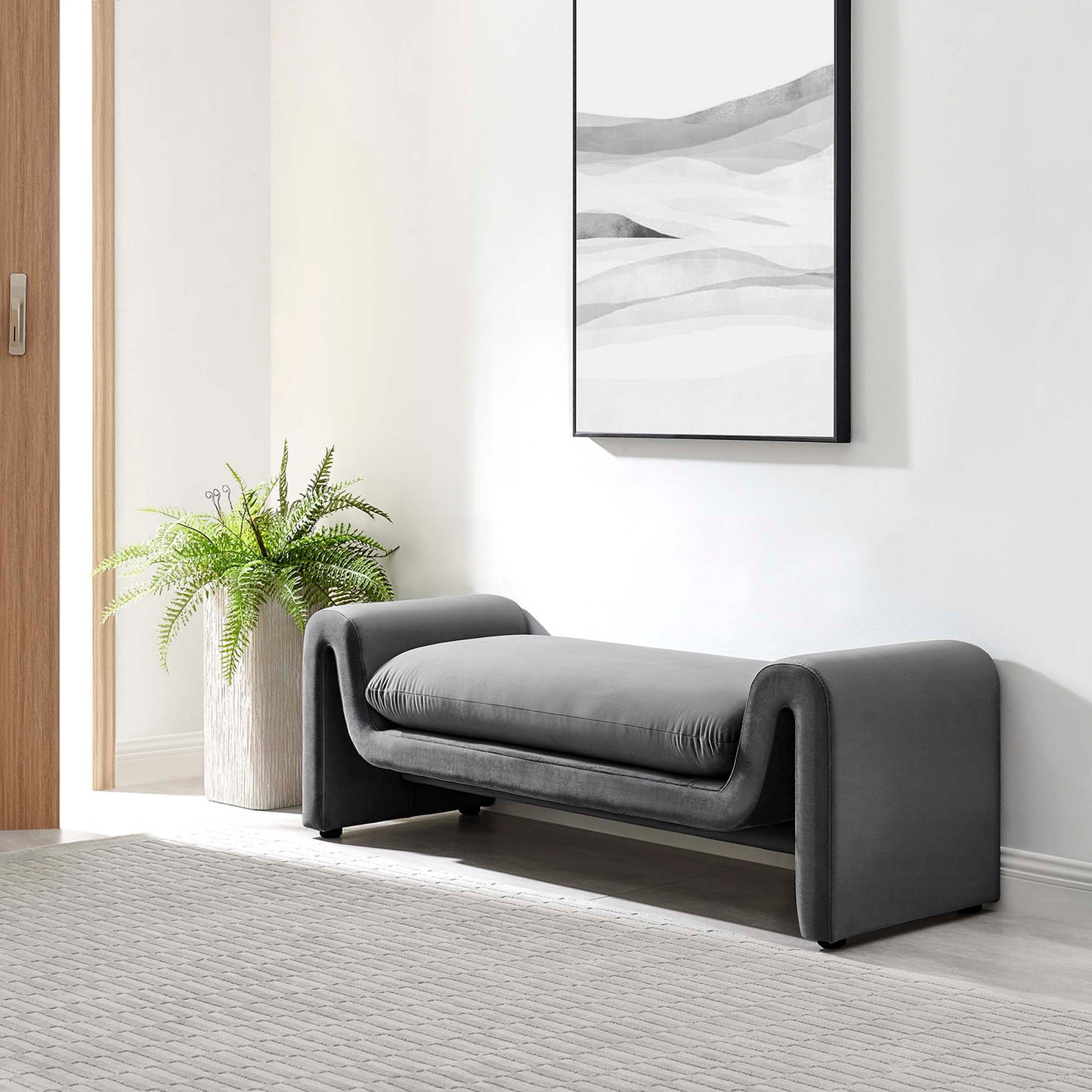 Waverly Performance Velvet Bench by Furniture For America