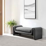Bloom Performance Velvet Bench in Gray