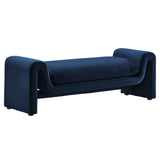 Bloom Performance Velvet Bench in Midnight Blue