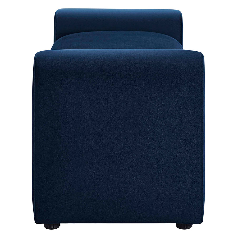Bloom Performance Velvet Bench in Midnight Blue