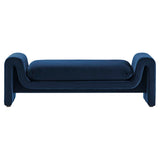 Bloom Performance Velvet Bench in Midnight Blue