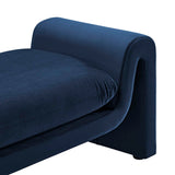 Bloom Performance Velvet Bench in Midnight Blue