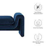 Bloom Performance Velvet Bench in Midnight Blue