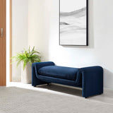 Bloom Performance Velvet Bench in Midnight Blue