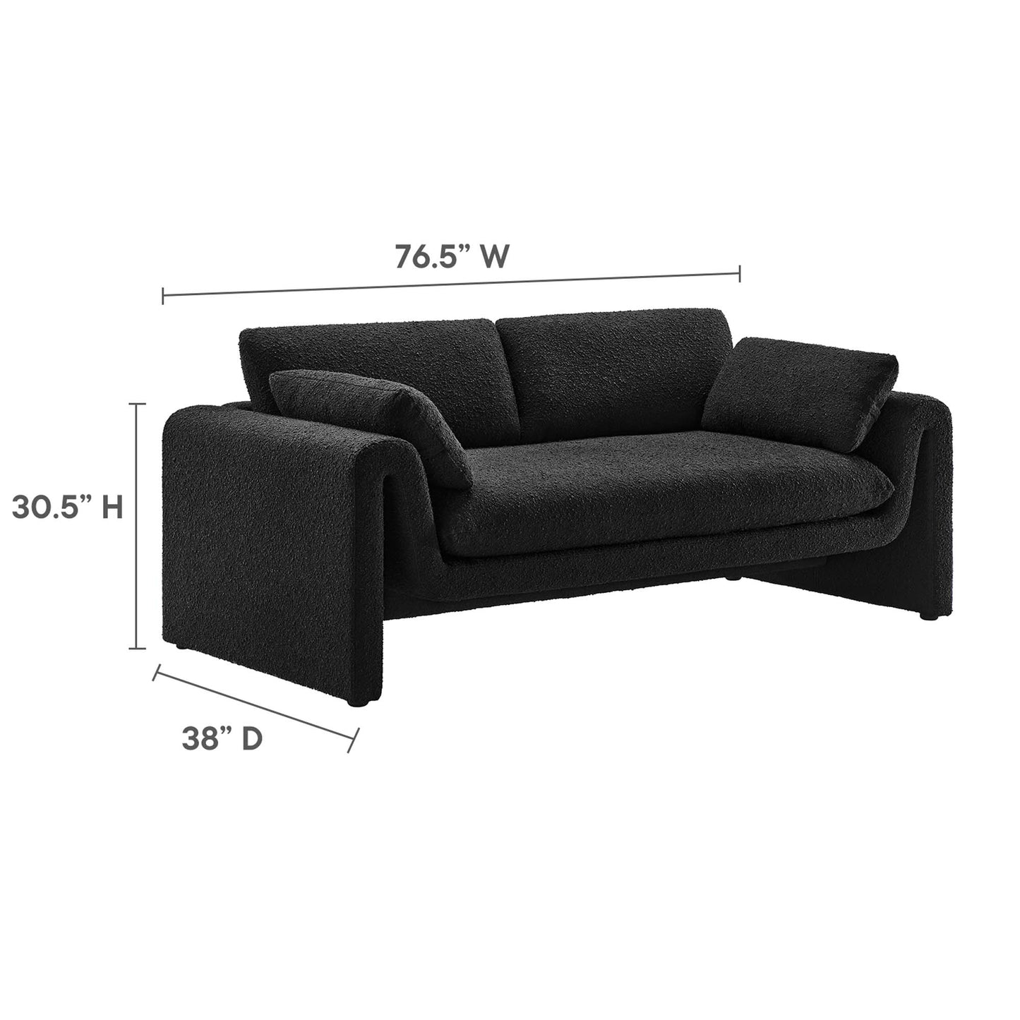 Waverly Boucle Fabric Sofa by Furniture for America
