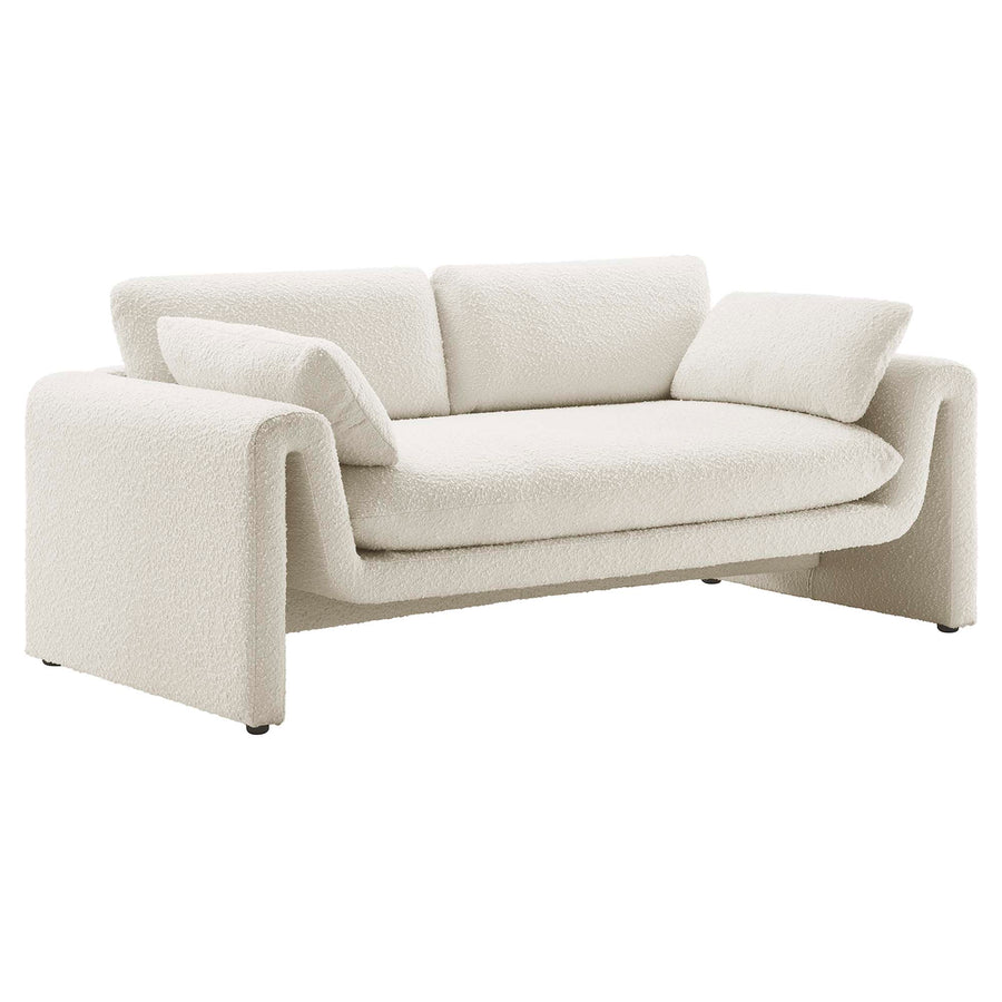 Bloom Boucle Fabric Sofa in Ivory