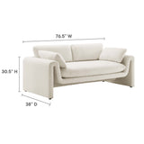Bloom Boucle Fabric Sofa in Ivory