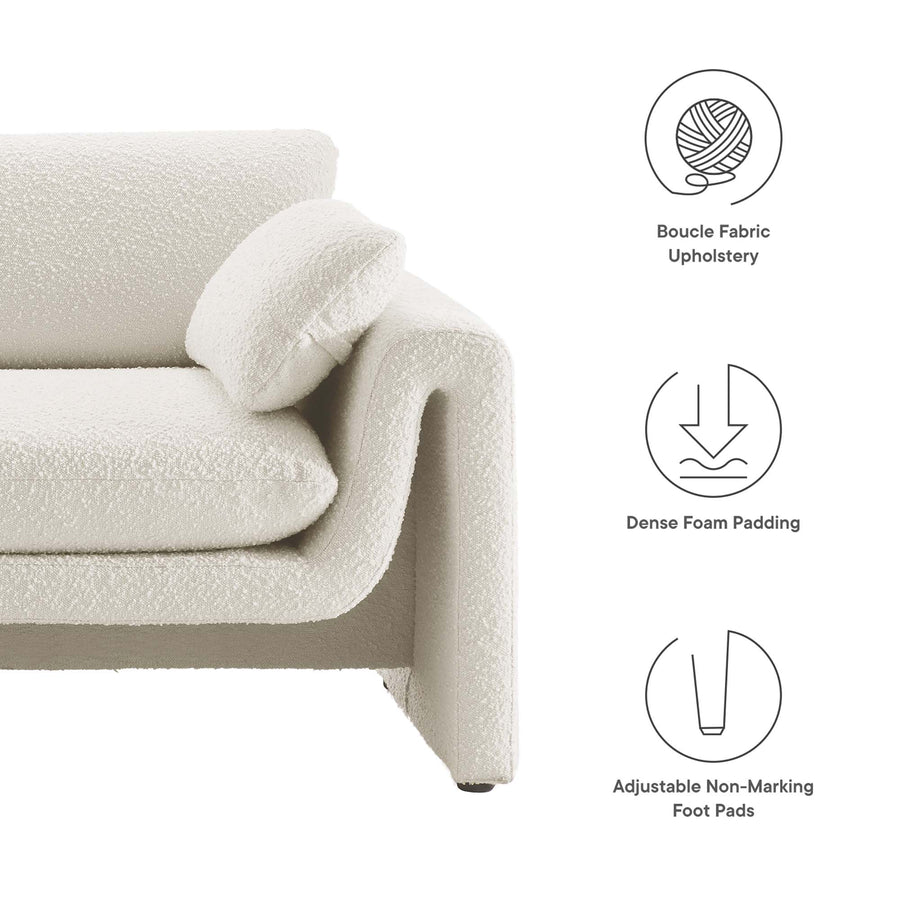 Bloom Boucle Fabric Sofa in Ivory