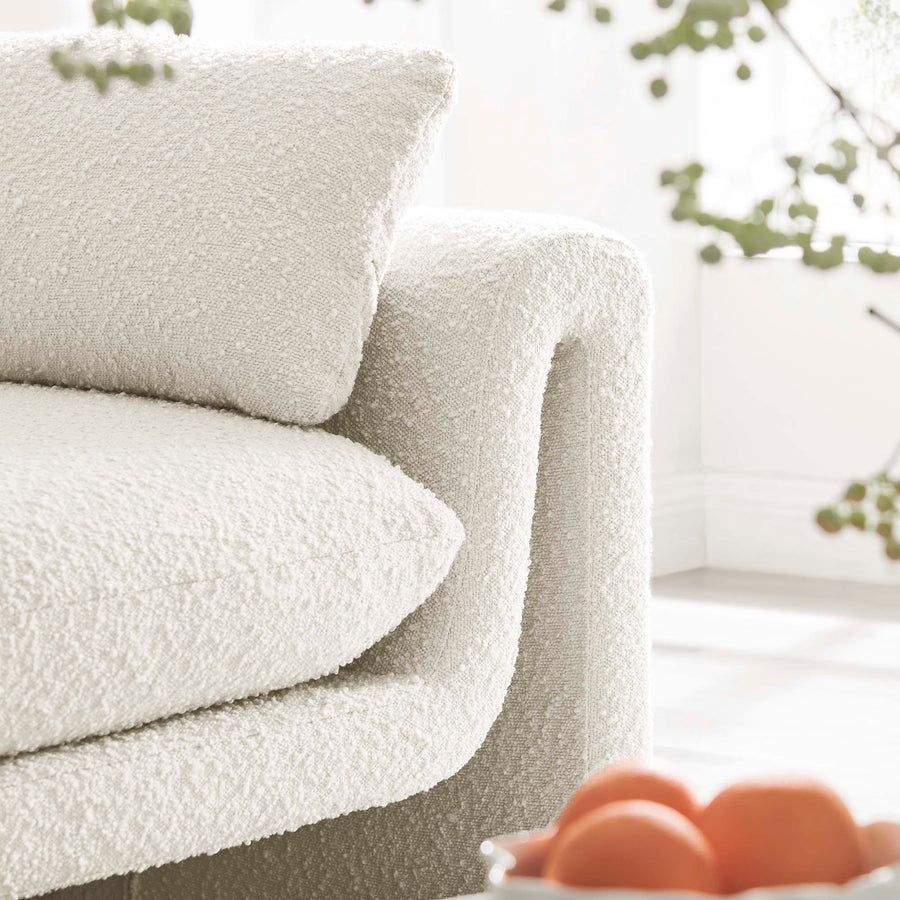 Bloom Boucle Fabric Sofa in Ivory