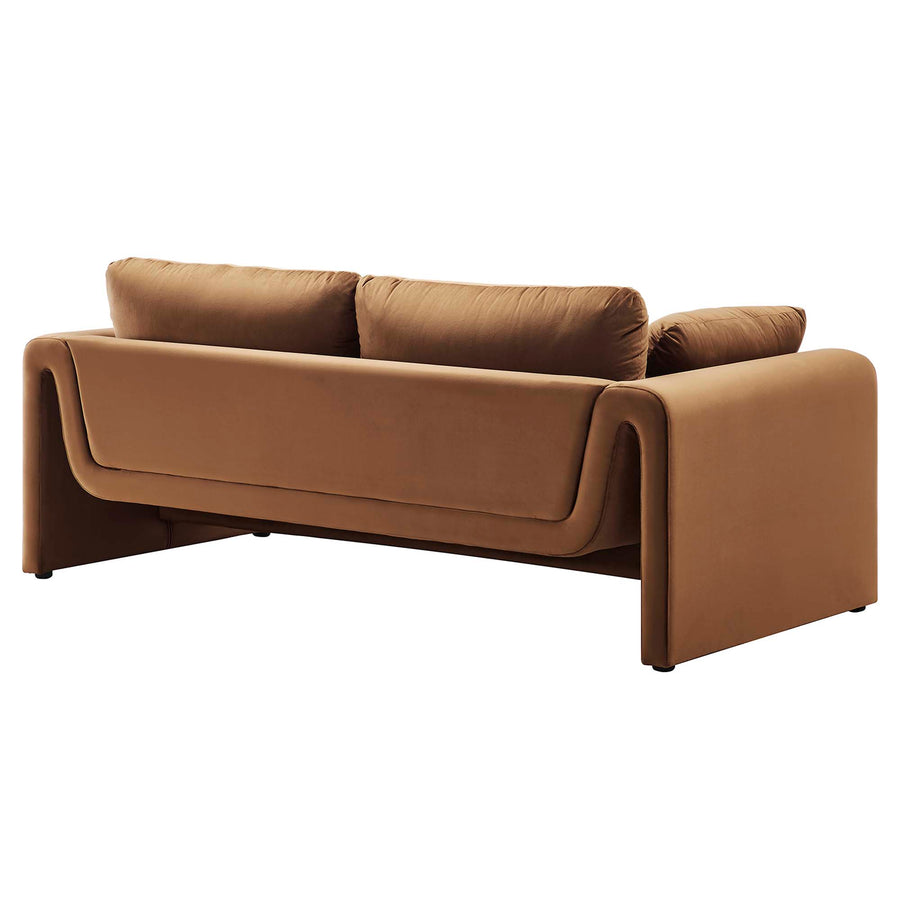 Bloom Performance Velvet Sofa in Brown
