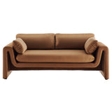 Bloom Performance Velvet Sofa in Brown