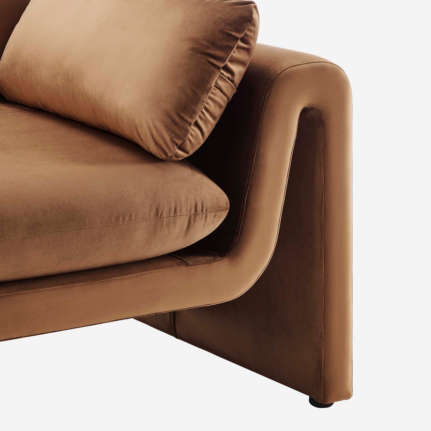 Bloom Performance Velvet Sofa in Brown