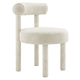 Halcyon Boucle Fabric Dining Chair in Ivory