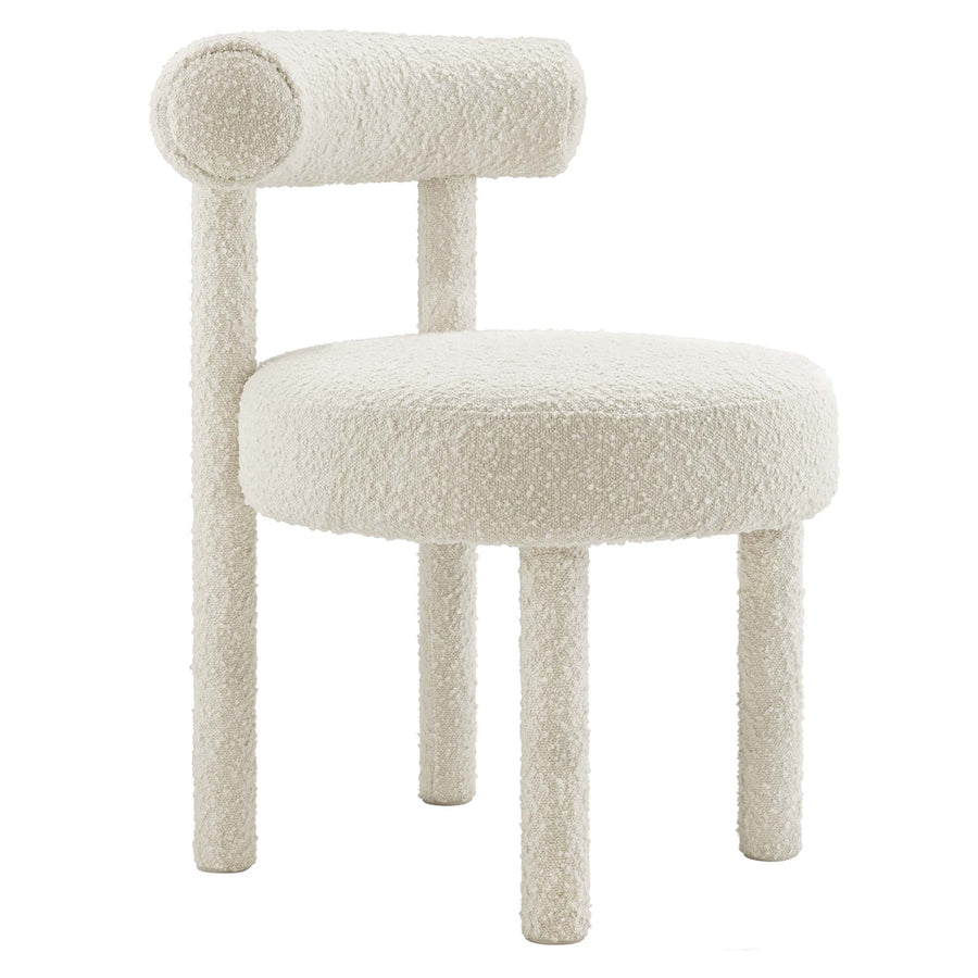 Halcyon Boucle Fabric Dining Chair in Ivory