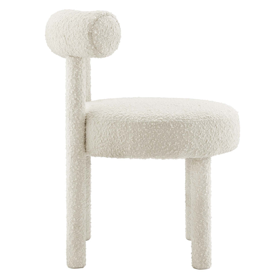 Halcyon Boucle Fabric Dining Chair in Ivory