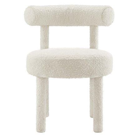 Toulouse Boucle Fabric Dining Chair in Ivory
