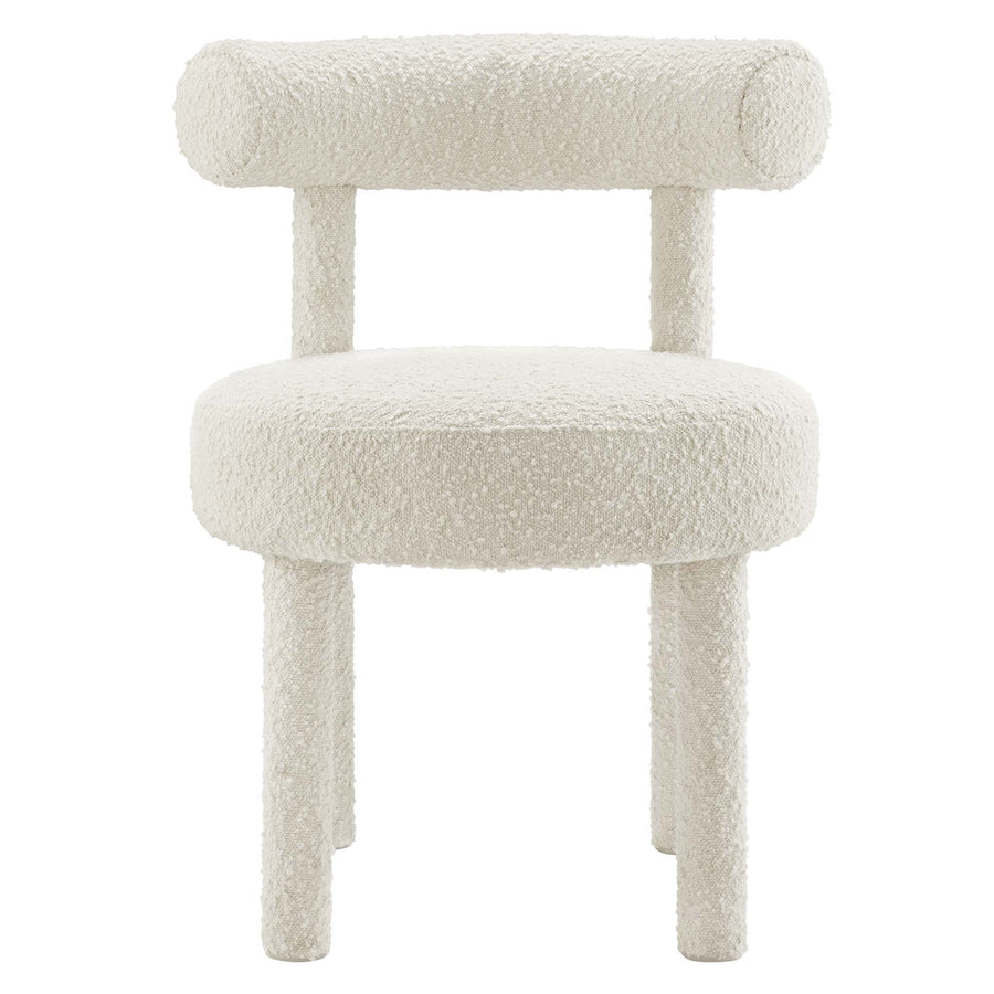 Halcyon Boucle Fabric Dining Chair in Ivory