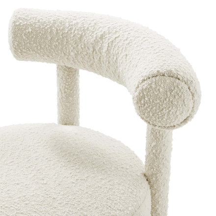 Toulouse Boucle Fabric Dining Chair in Ivory