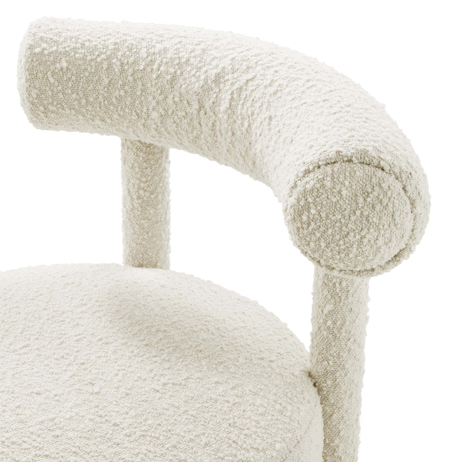 Halcyon Boucle Fabric Dining Chair in Ivory