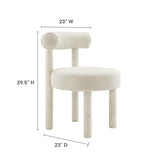 Halcyon Boucle Fabric Dining Chair in Ivory